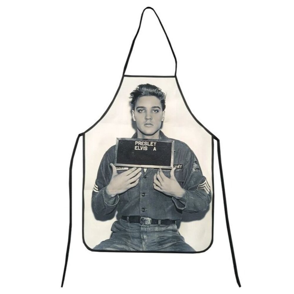 Elvis Presley Enlisting Army Apron Fun Kitchen Wear Linen Fits Most Sizes NIP